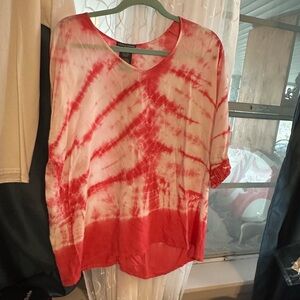 Chelsea & Theodore Diagonal Shibori Pattern Blouse
